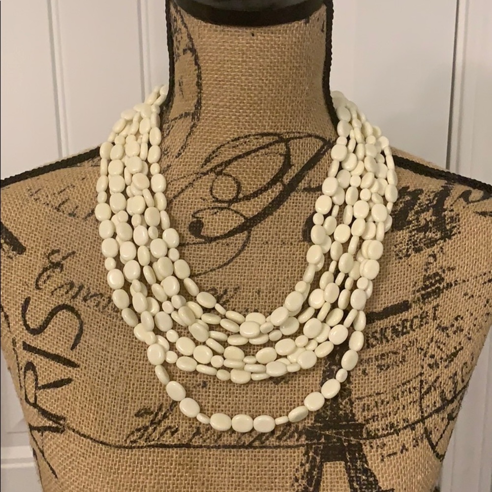 Cream/off white beaded necklace